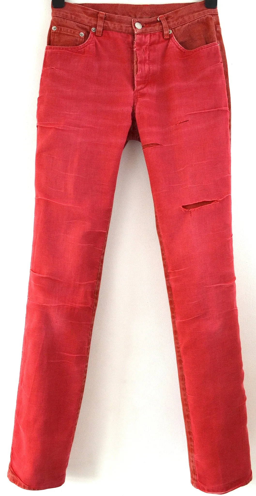 1997 Slim Jeans with Destroyed Silk Chiffon Layers