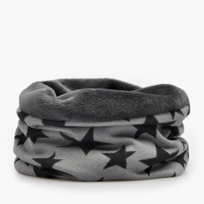 3 in 1 Ring Scarf For Women Men Beanies Hats With Pentagram Pattern Double Layer Hip Hop Hedging Cap Lining With Velvet