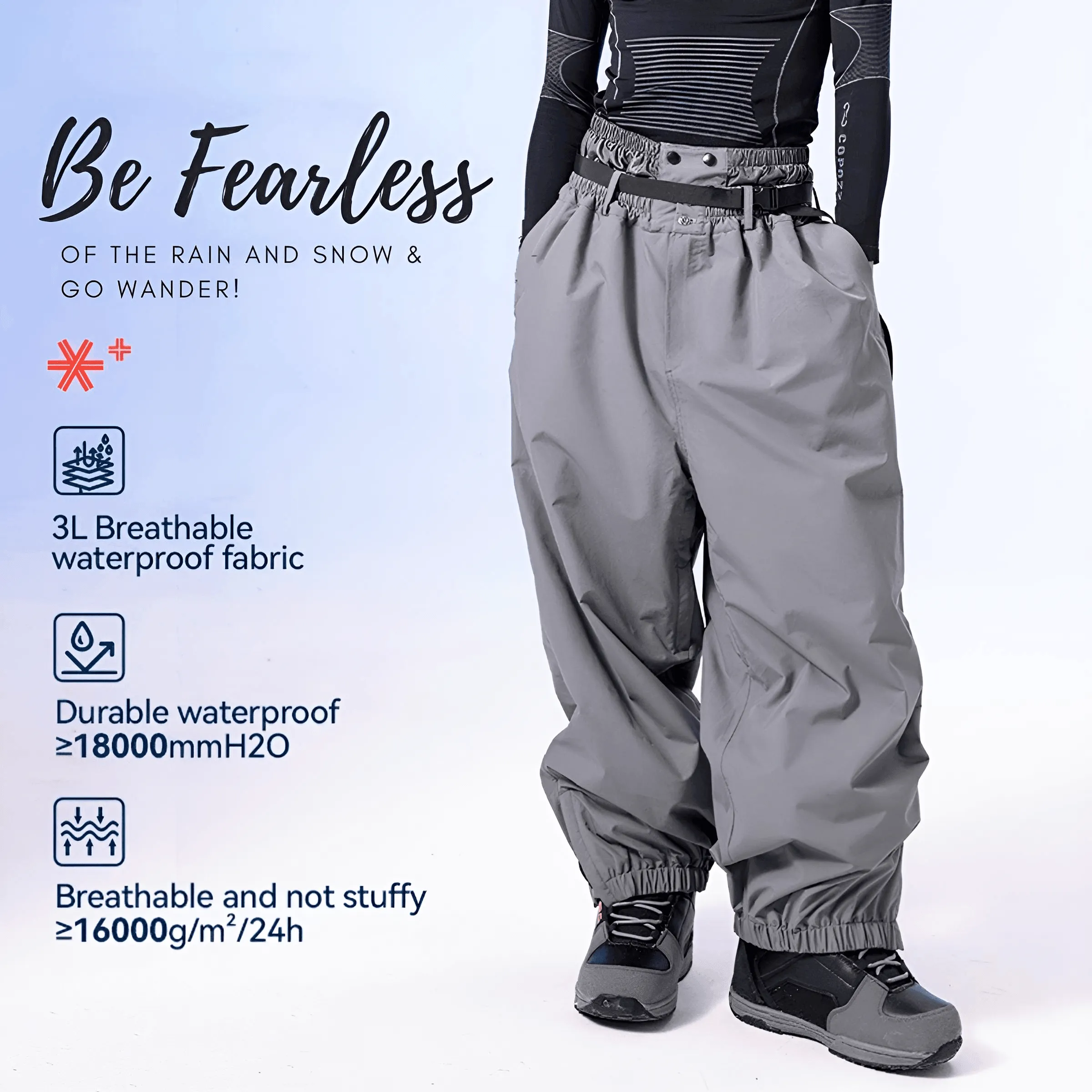 3L Water & Windproof Trendy Men's Oversized Ski Pants