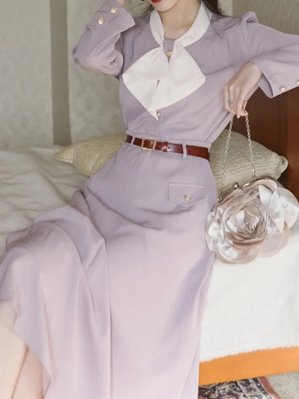 40's Style Taro Cream Top Skirt Set