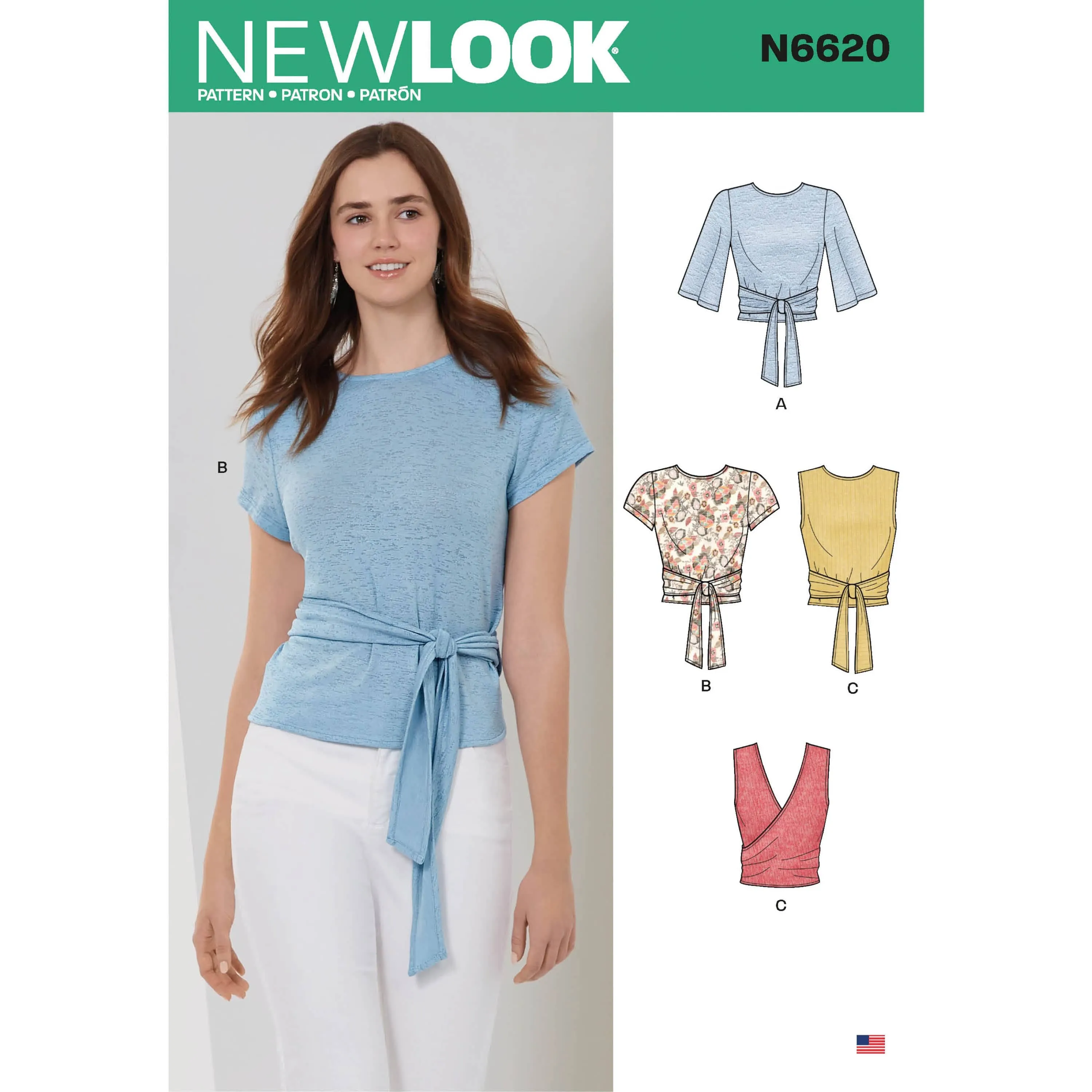 6620 New Look Sewing Pattern N6620 Misses' Wrap Tops