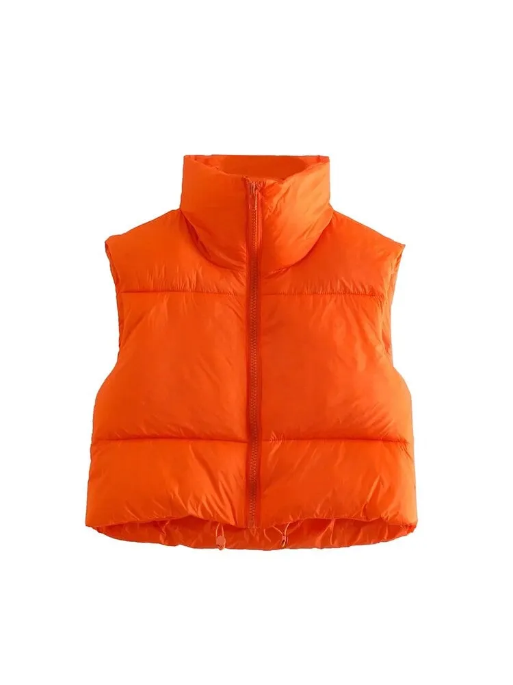 A&A High Neck Padded Cropped Gilet