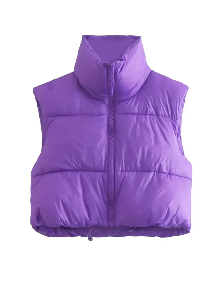 A&A High Neck Padded Cropped Gilet