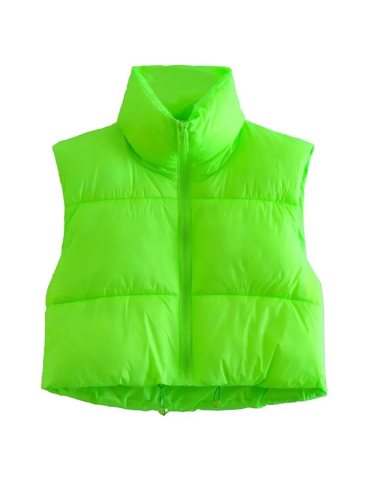 A&A High Neck Padded Cropped Gilet