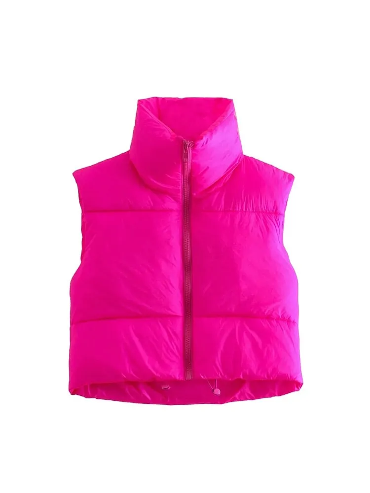 A&A High Neck Padded Cropped Gilet