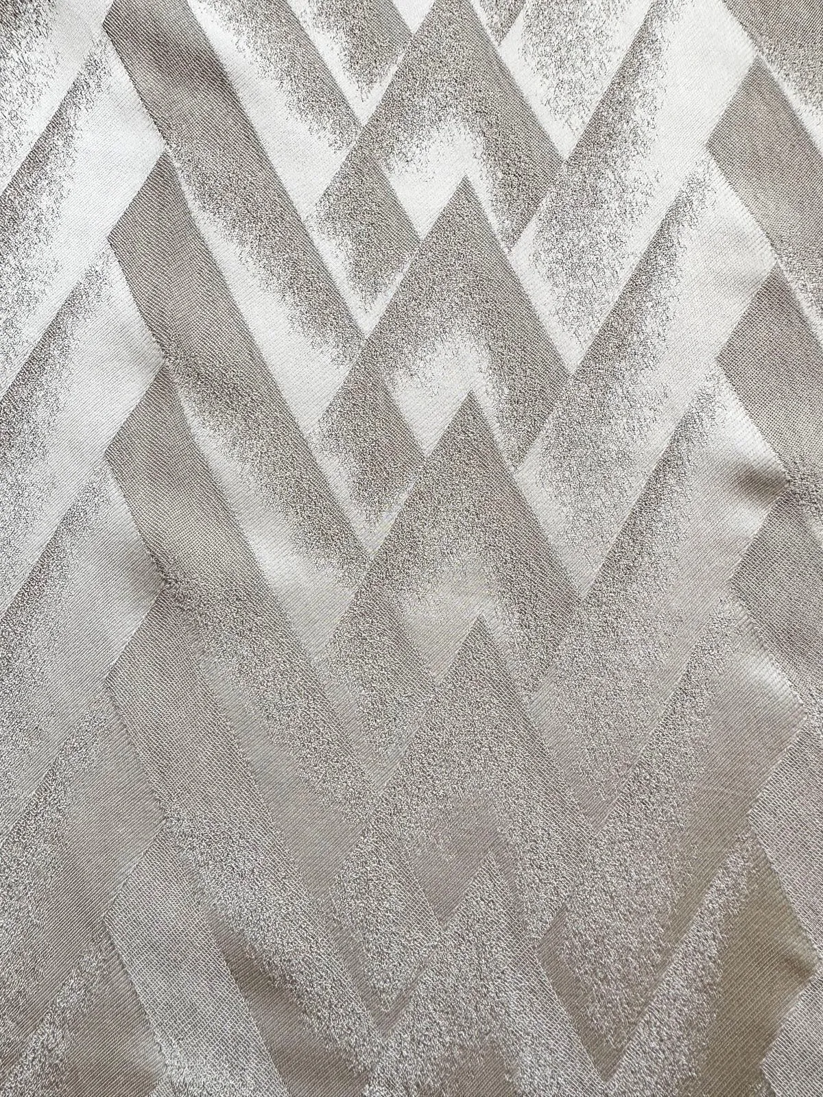 Antique Ivory Deco Jacquard Crepe