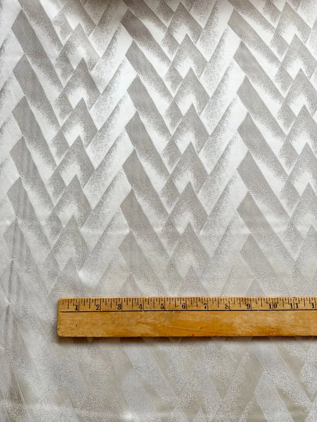 Antique Ivory Deco Jacquard Crepe