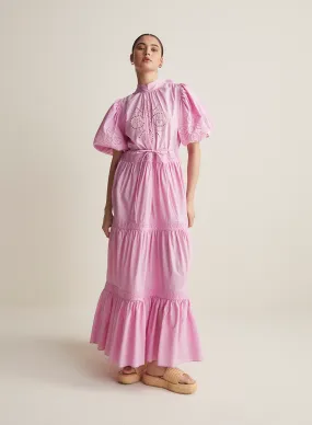 Astrid Silk Cotton Maxi Smock Dress | Ametrine