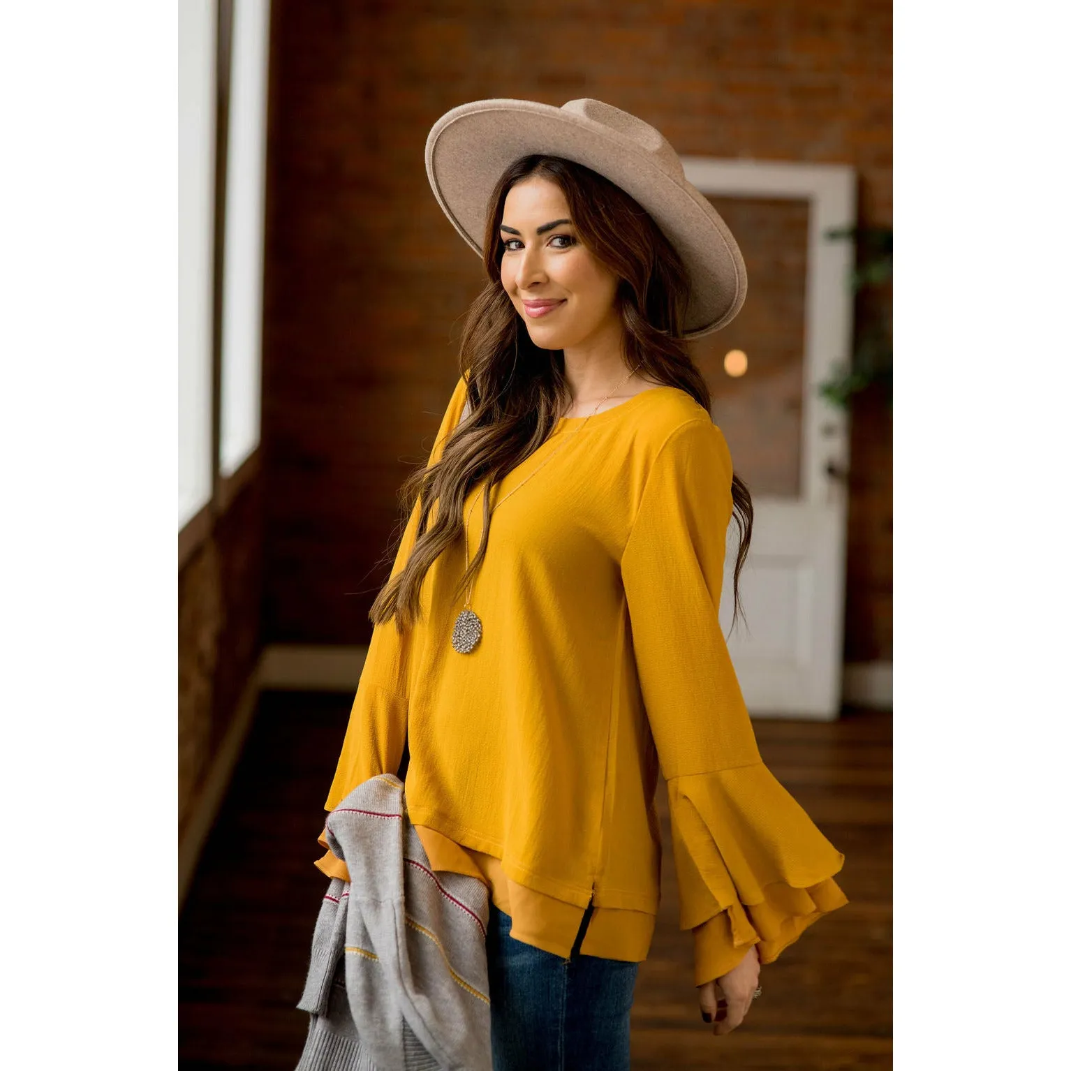 Basic Bell Sleeve Blouse