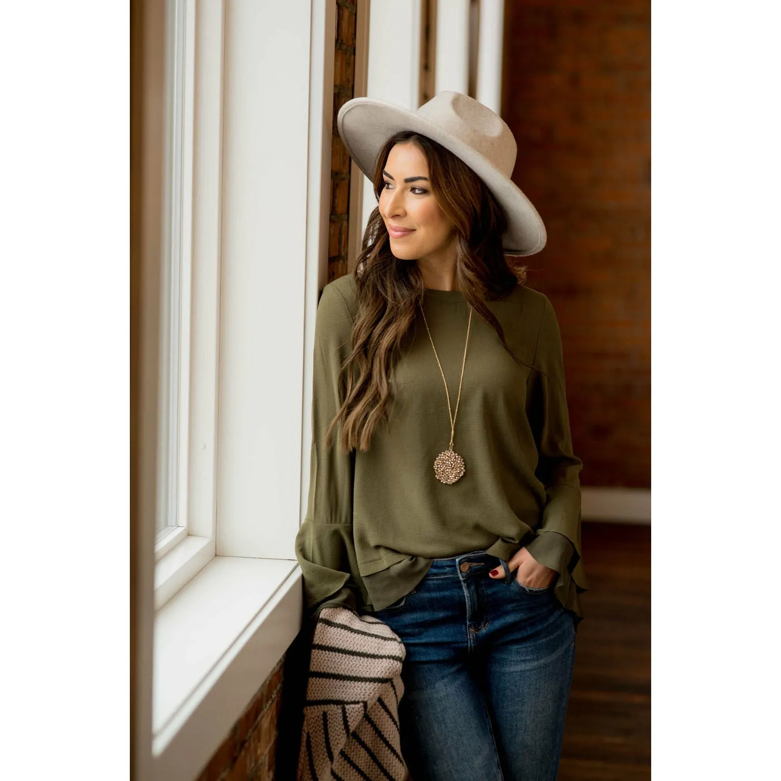 Basic Bell Sleeve Blouse