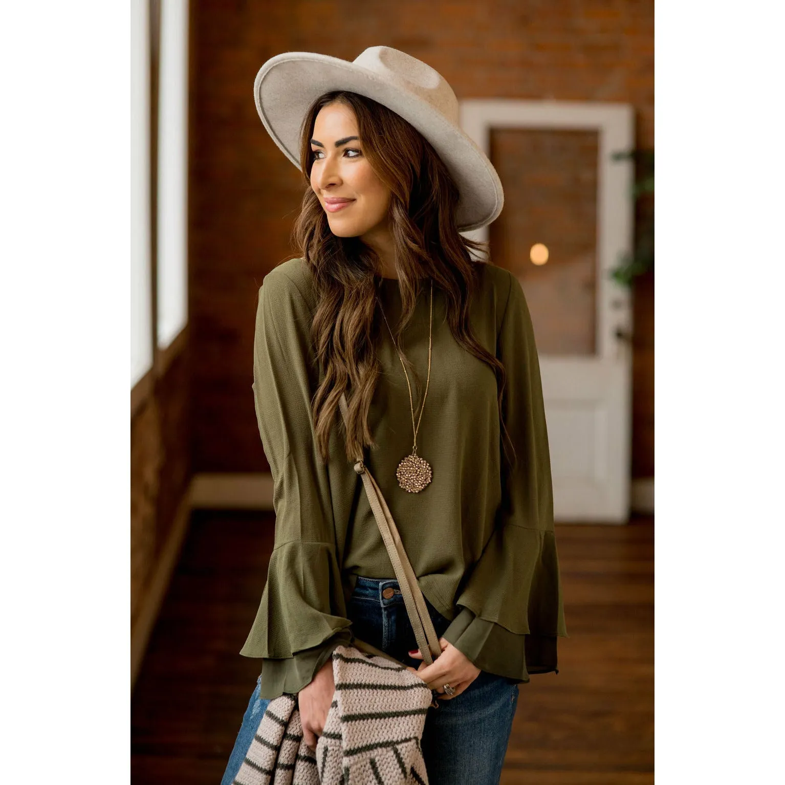 Basic Bell Sleeve Blouse