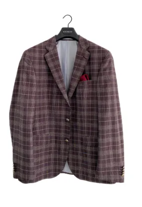 BAUMLER Maroon Check Blazer