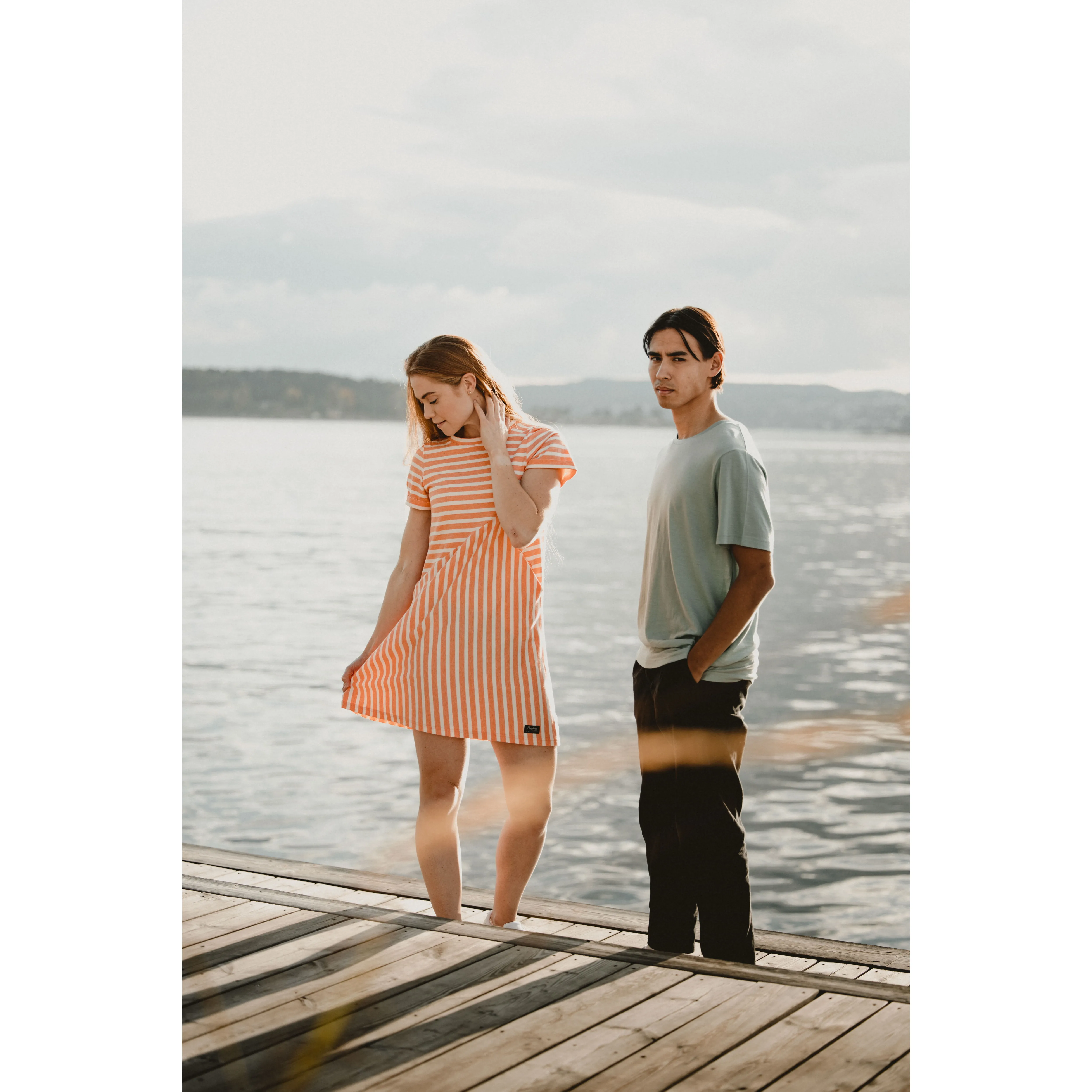 Bergans Oslo Re-cotton Dress Vanilla White / Cantaloupe Striped | Buy Bergans Oslo Re-cotton Dress Vanilla White / Cantaloupe Striped here | Outnorth