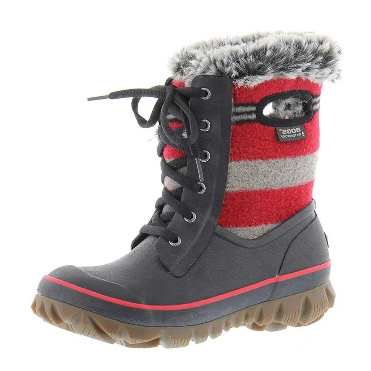 Bogs Women's Winter Boots - Arcata Red Multi Lace Waterproof | 72105-640