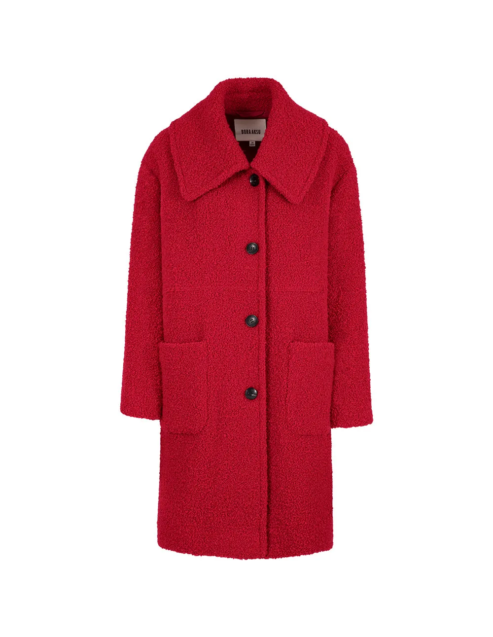 BORA AKSU Turn-Down Collar Single Breasted Woolen Overcoat