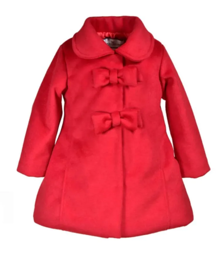 Bow Car Coat - Red