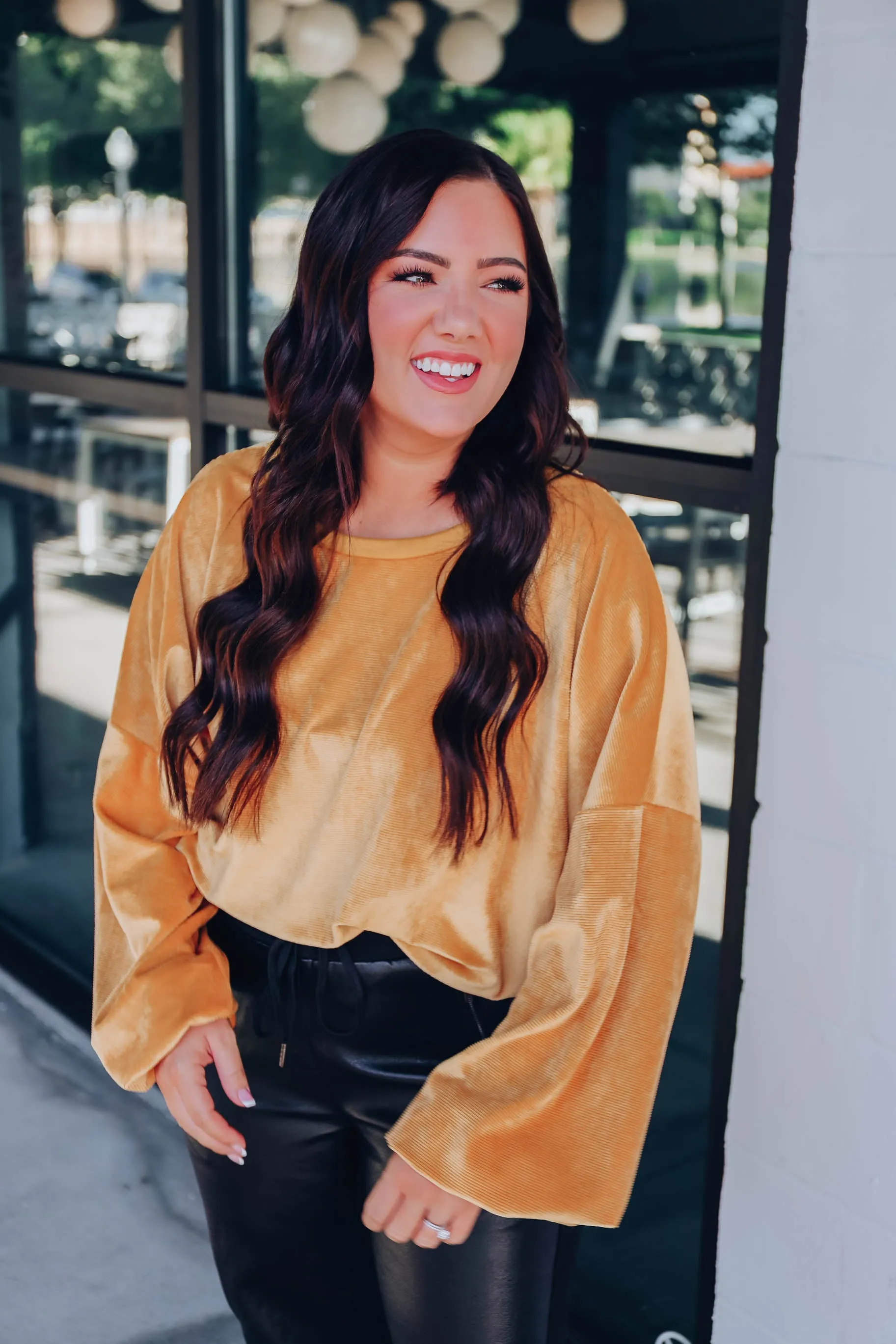 Cecilia Long Sleeve Top - Mustard