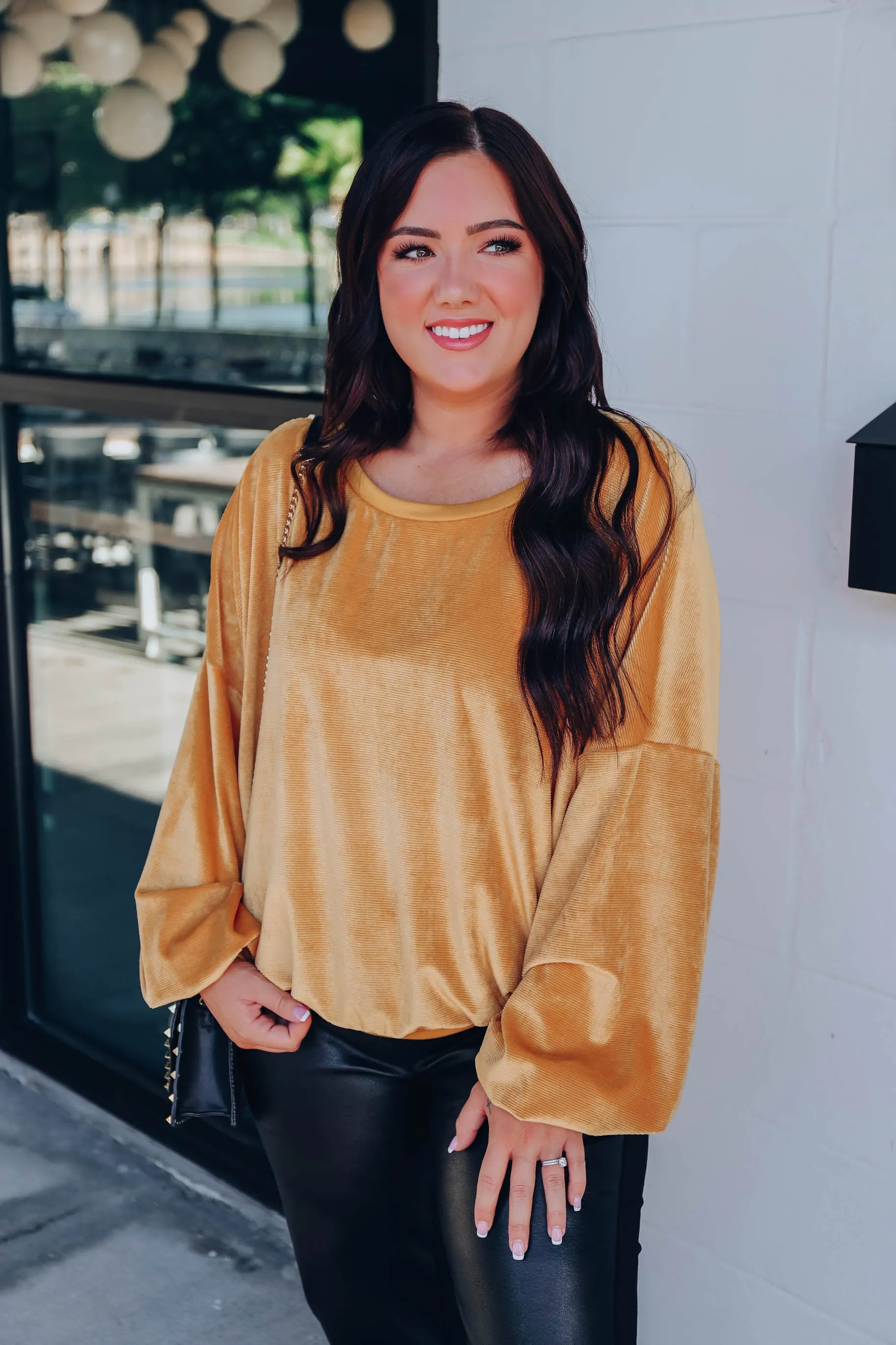 Cecilia Long Sleeve Top - Mustard