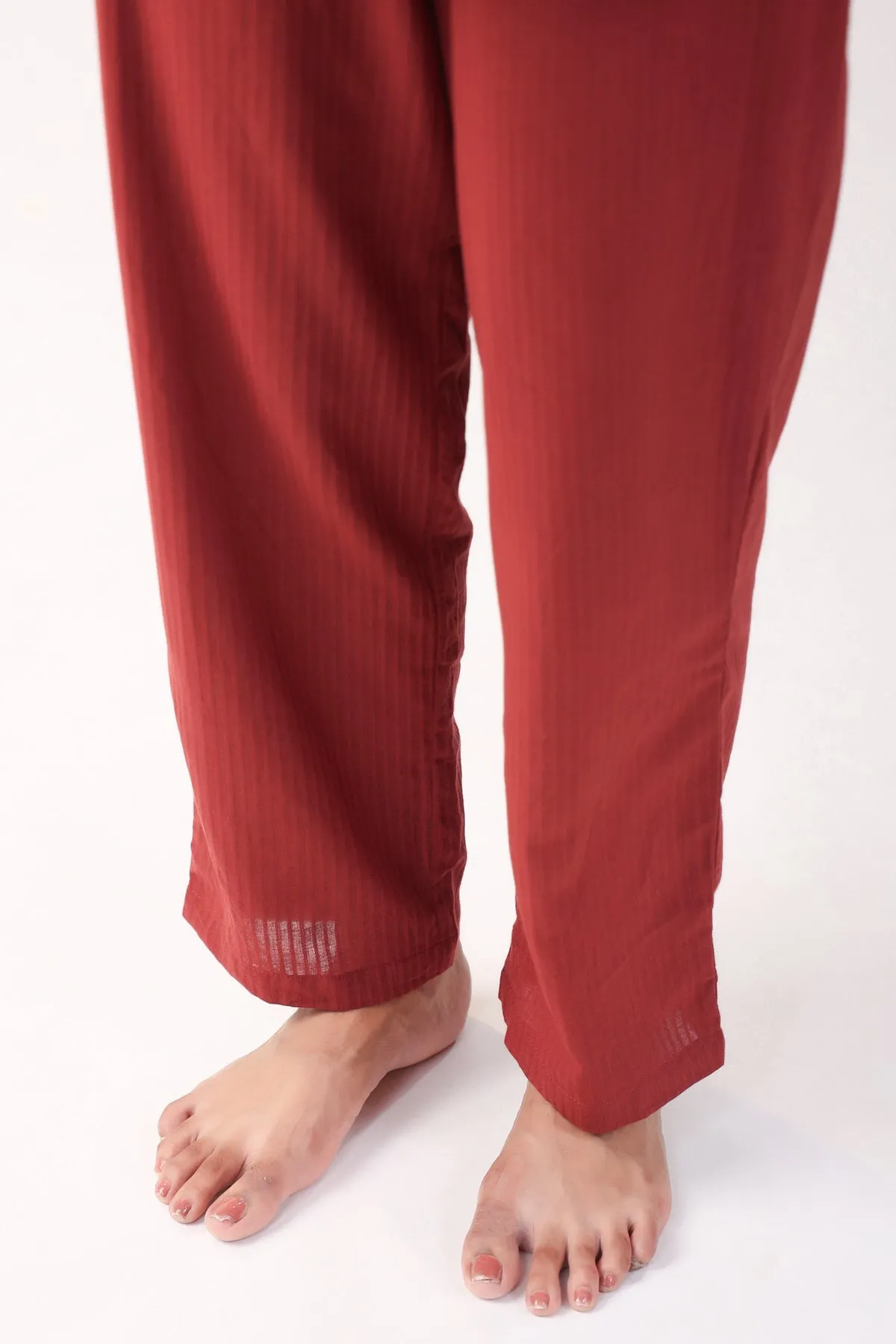 Crimson Comfort Cotton Loungewear Set