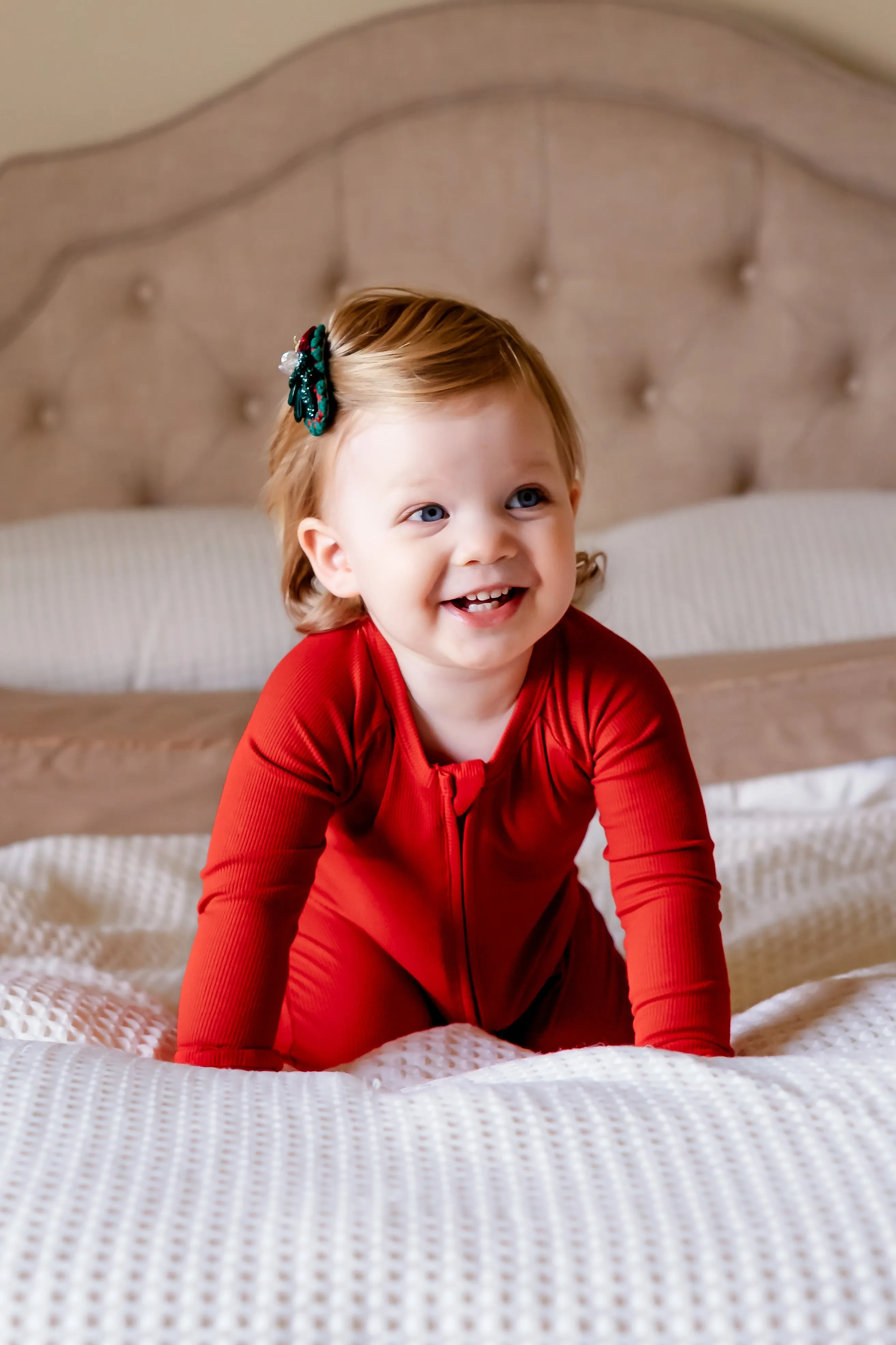 Crimson (Red) Ribbed Romper