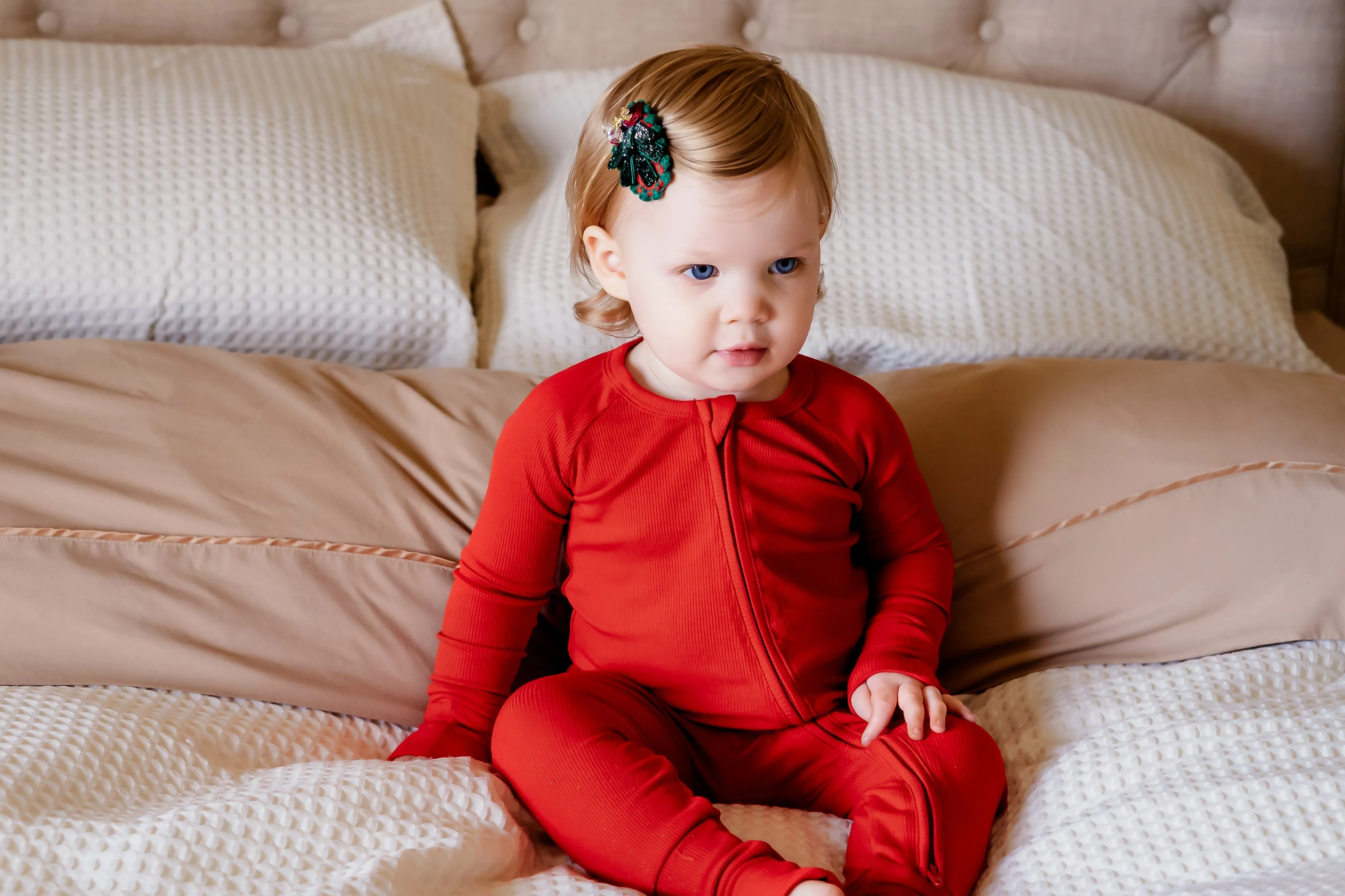 Crimson (Red) Ribbed Romper