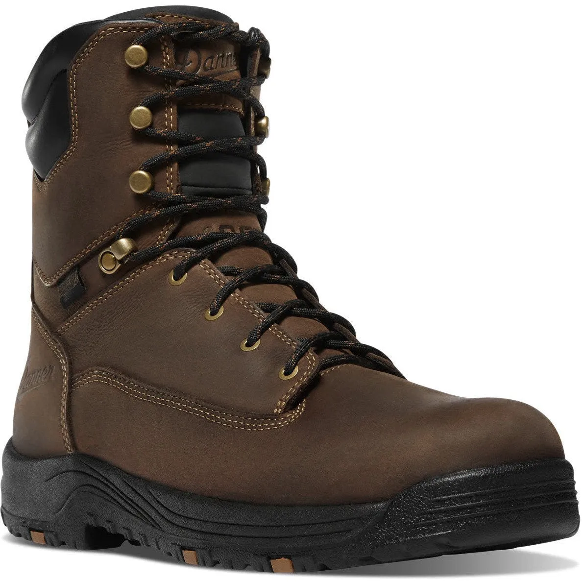 Danner Men's Caliper 8" Plain Toe WP 400G Slip Resist Work Boot -Brown- 19458