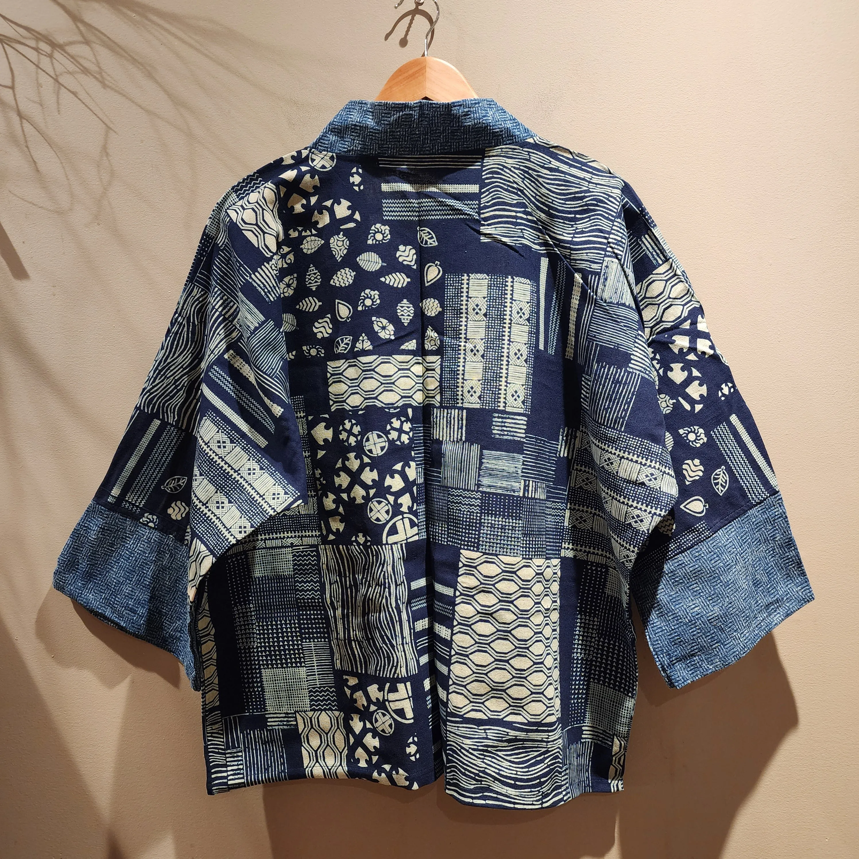 Dark Indigo Patchwork Design Style Jacket