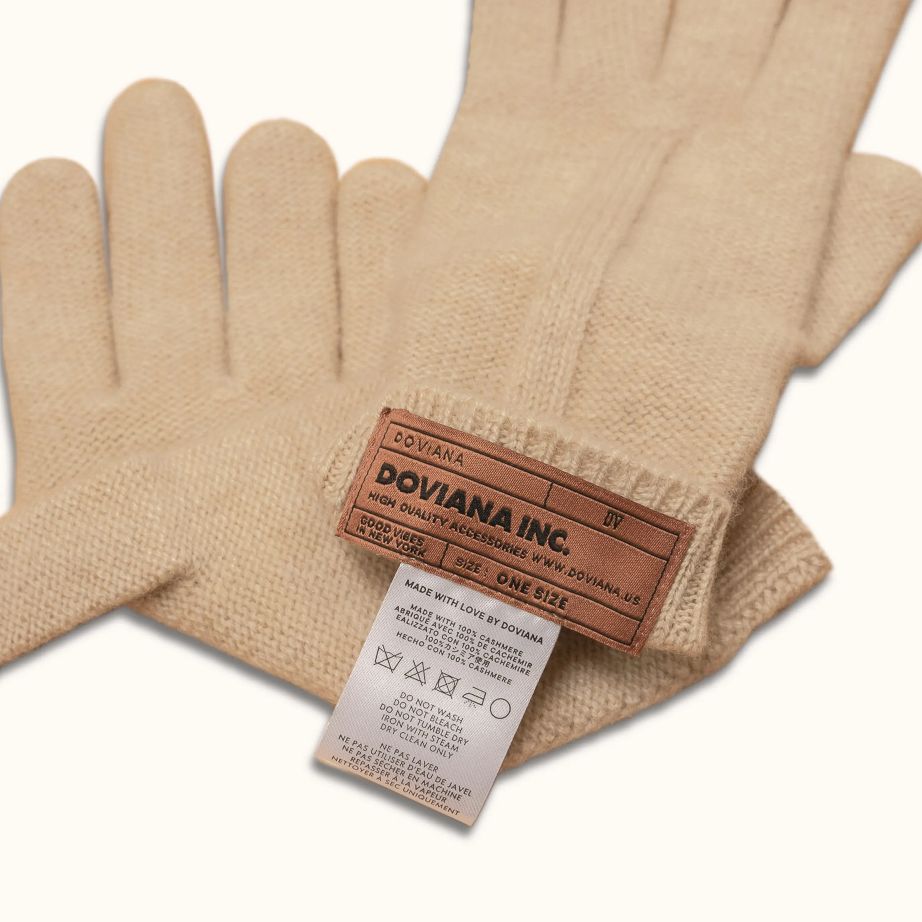 DOVIANA Luxe 100% Cashmere Bow Gloves