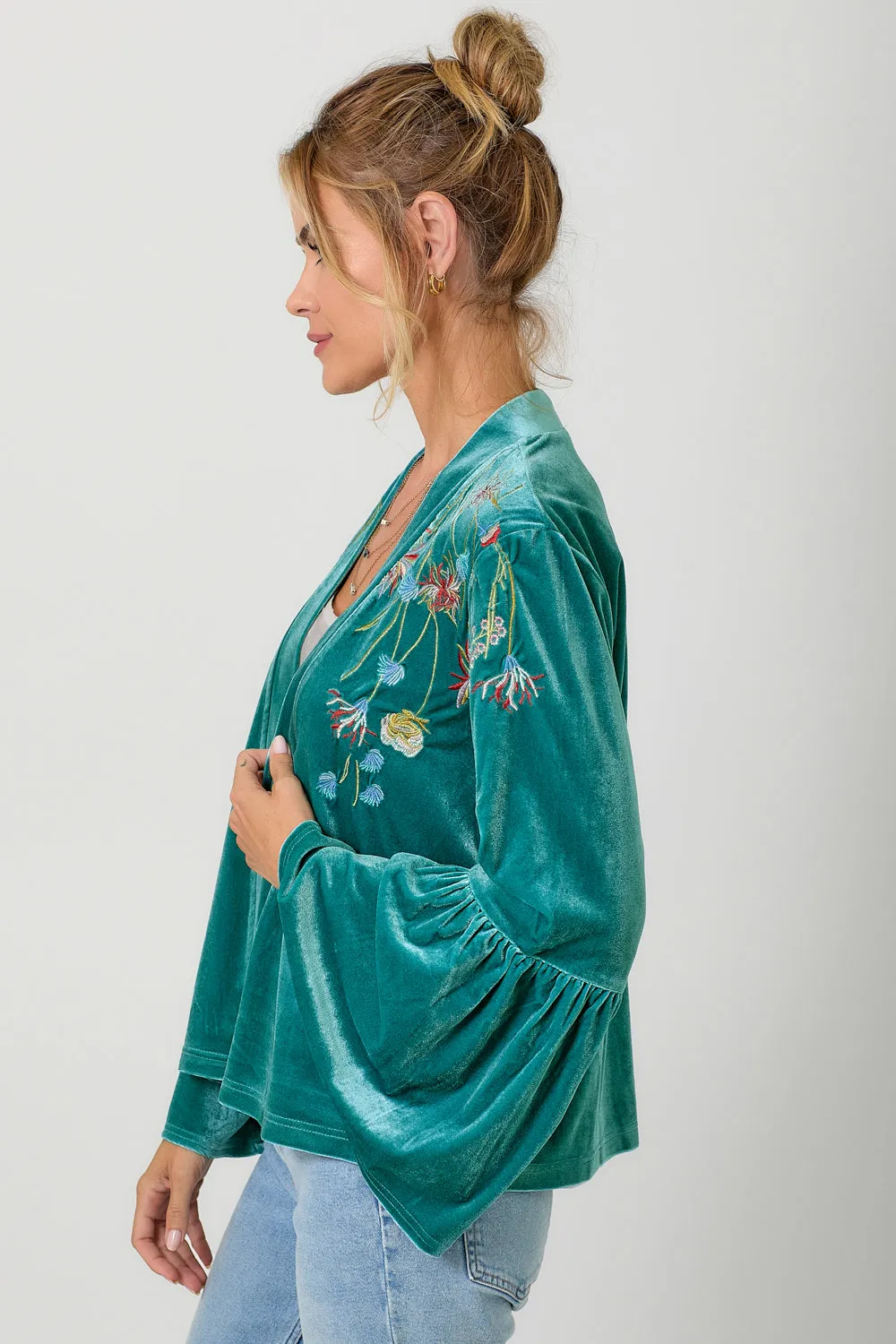 Embroidery Velvet Kimono