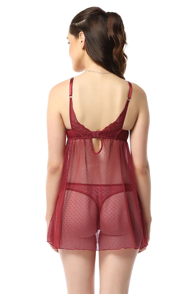 Eternal Bliss Padded Wired Babydoll - Rio Red