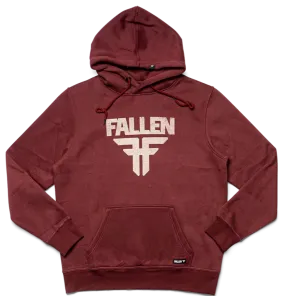 Fallen Insignia Hoodie, Crimson Off White