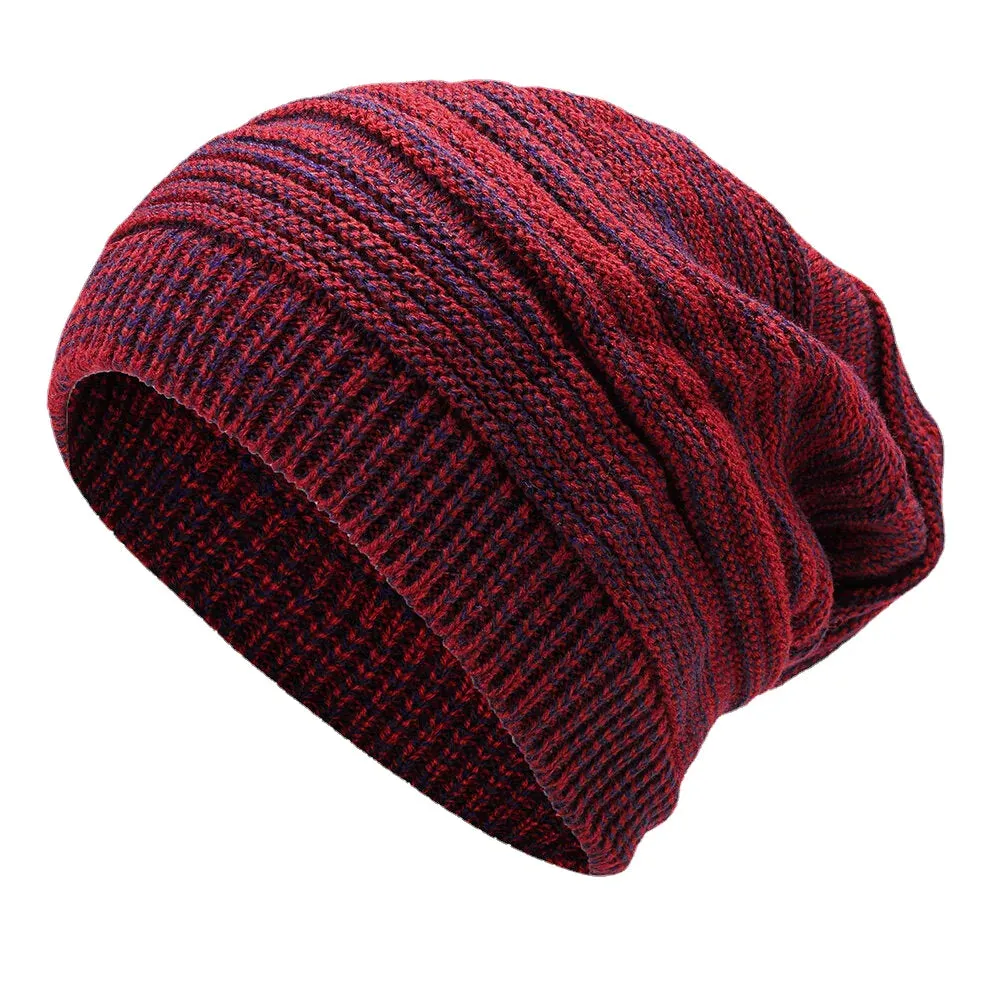 Fashion Winter Warm Knit Hat Outdoor Plus Size Plus Velvet Earmuffs Beanie Cap for Men Women