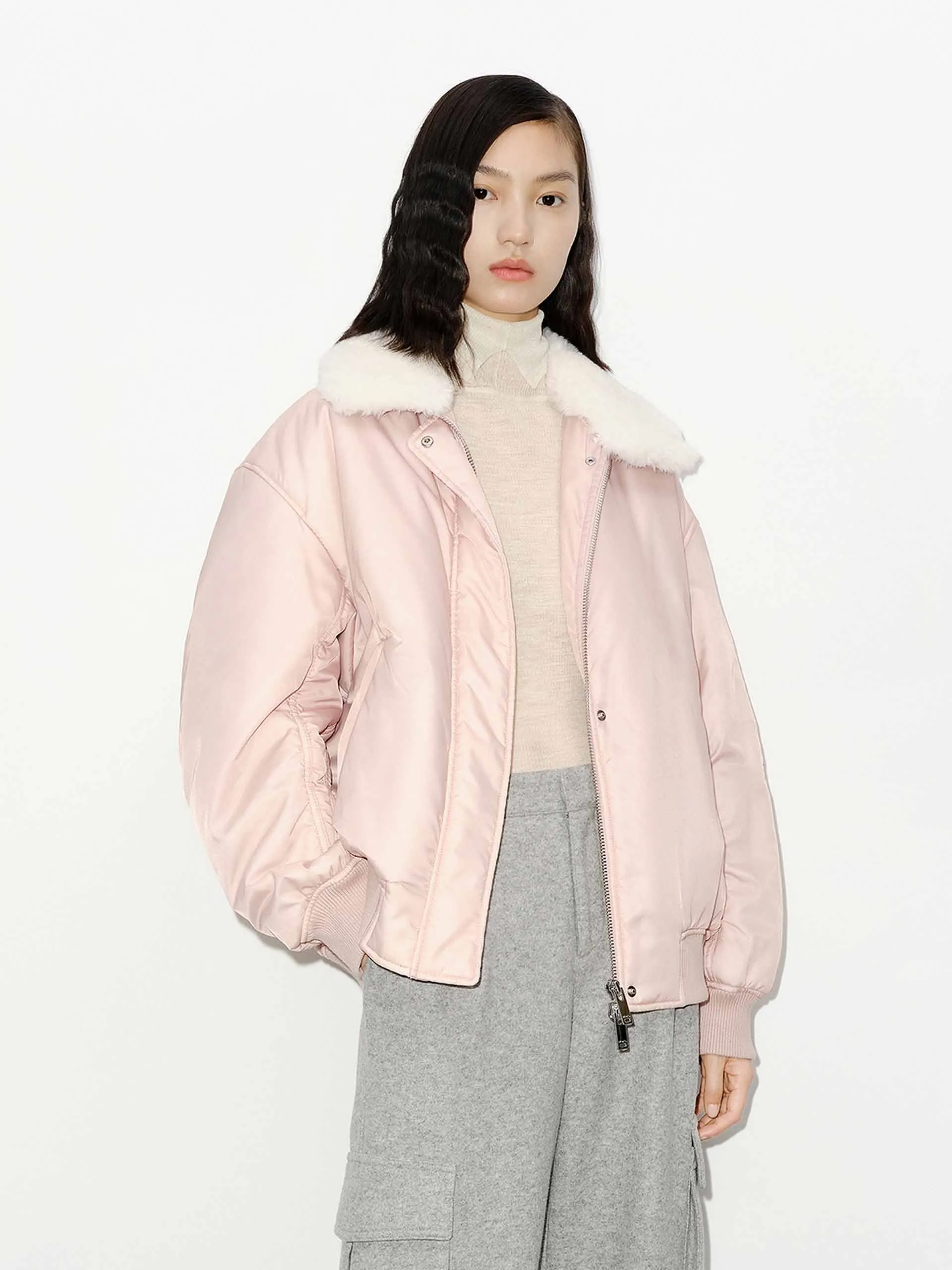 Fur Collar Quilted Jacket