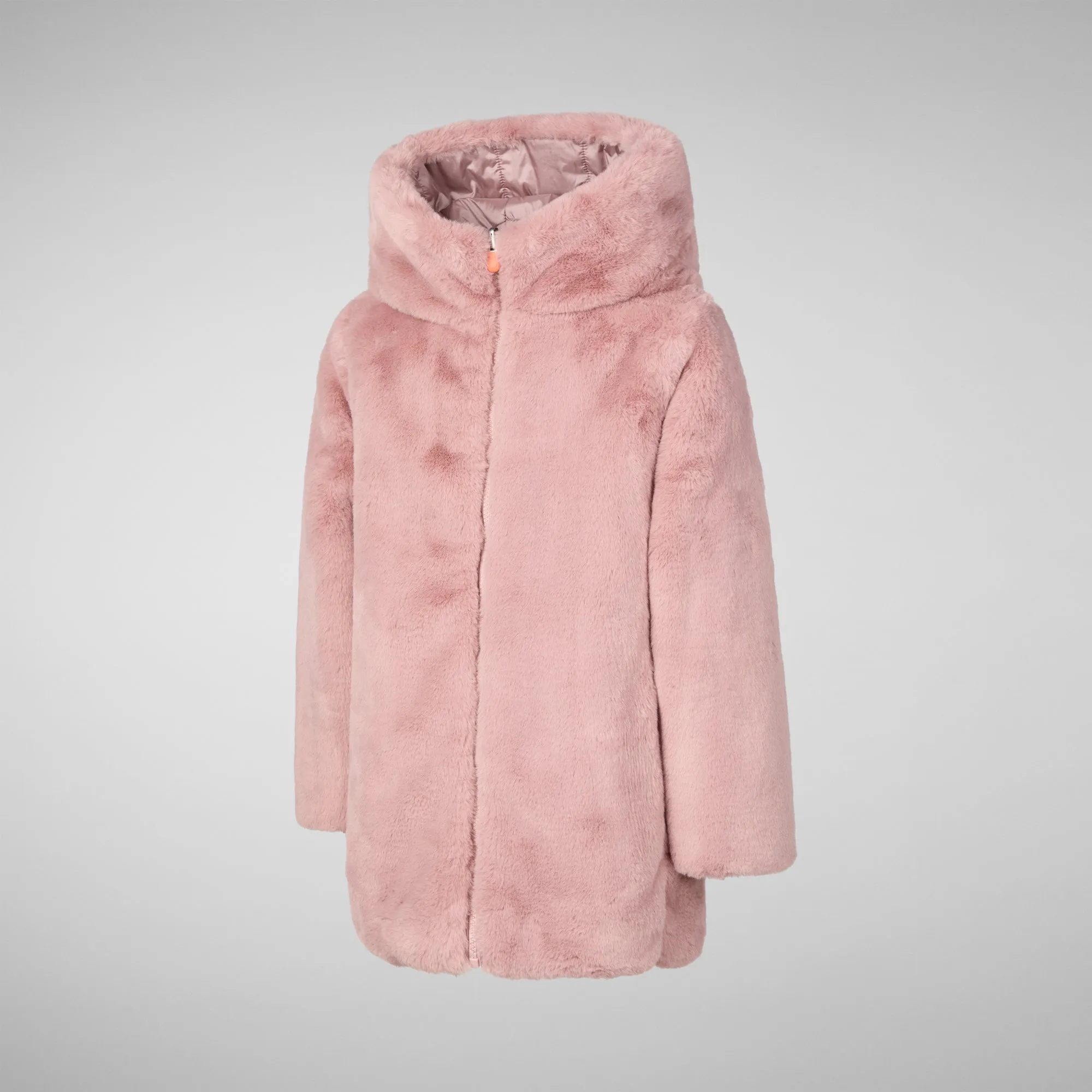 Girls' animal free Puffer jacket Flora in blush pink