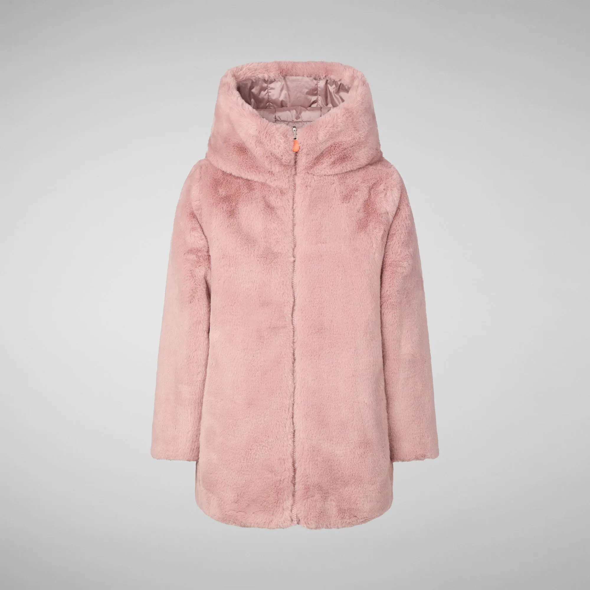 Girls' animal free Puffer jacket Flora in blush pink