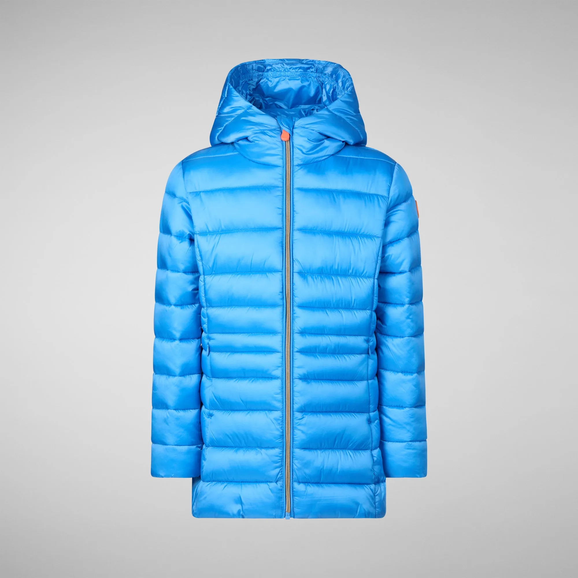 Girls' animal free Puffer jacket Maggy in cerulean blue