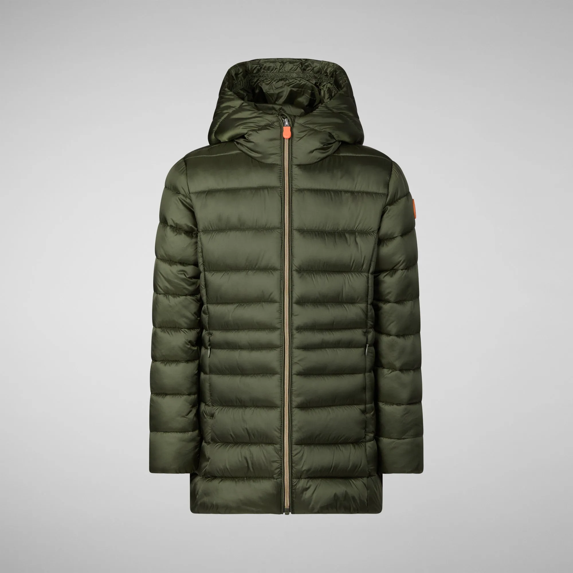 Girls' animal free Puffer jacket Maggy in pine green