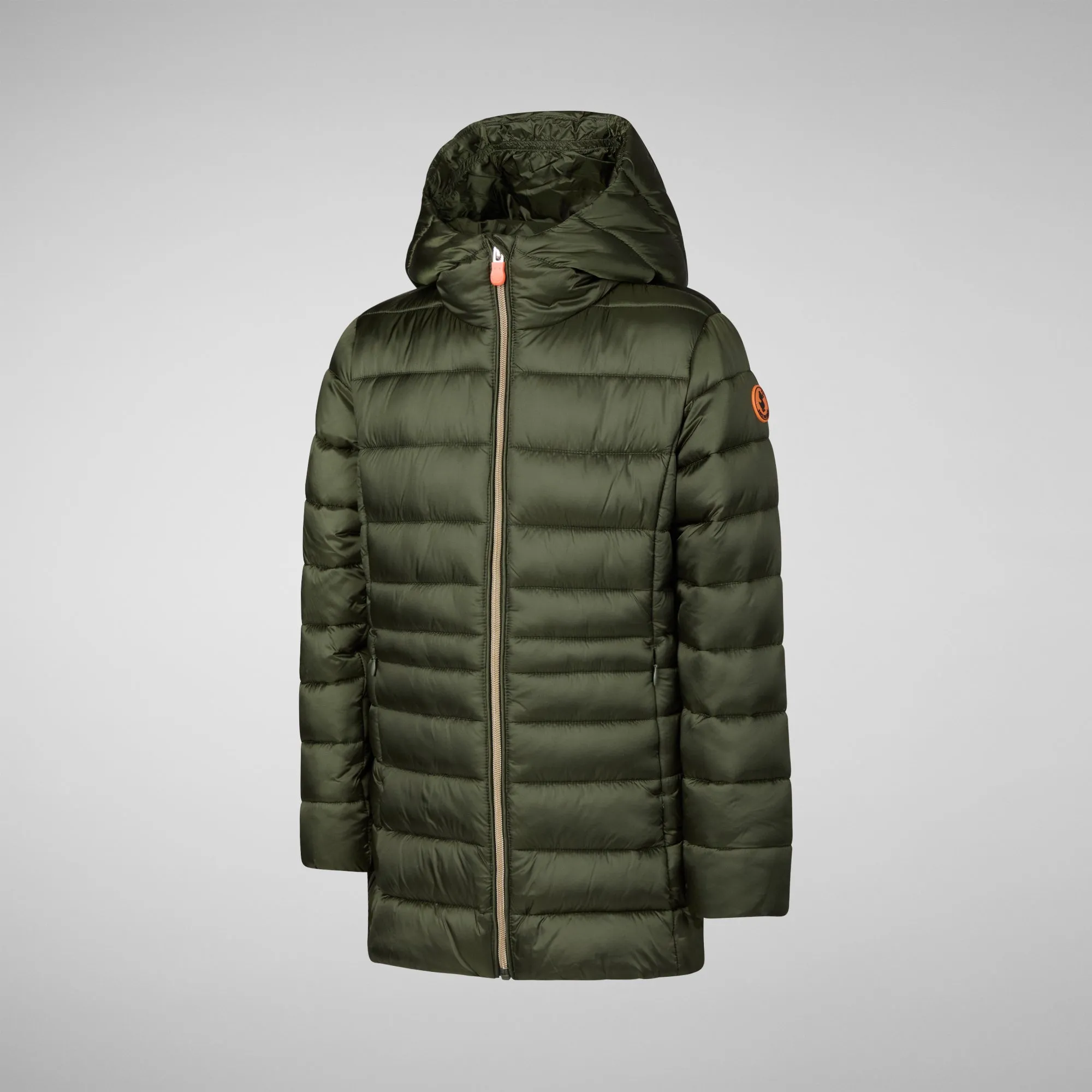 Girls' animal free Puffer jacket Maggy in pine green