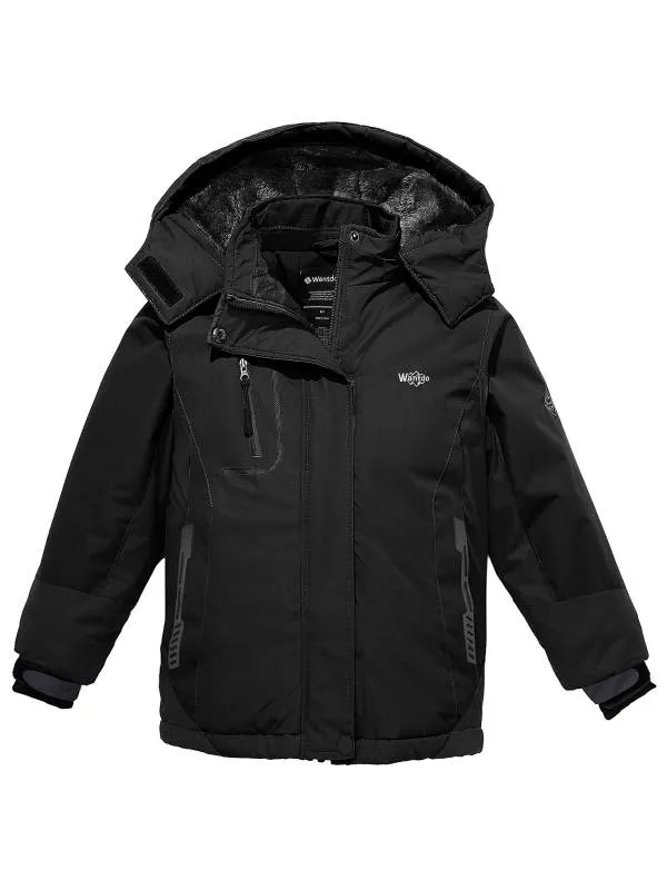 Girls Hooded Ski Fleece Winter Jacket