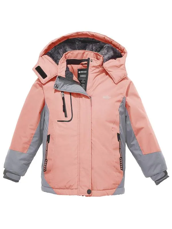 Girl's Waterproof Fleece Winter Snow Coat Warm Raincoats