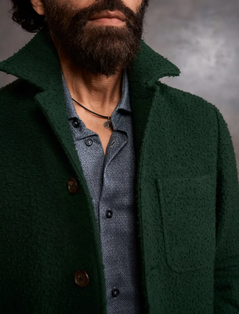 Green Casentino Wool Overcoat