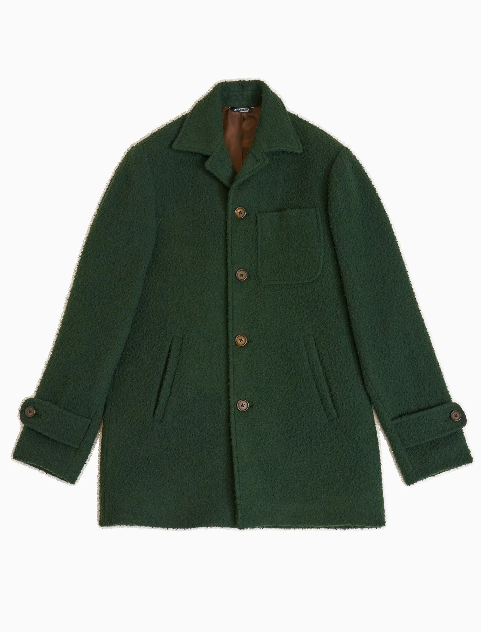 Green Casentino Wool Overcoat