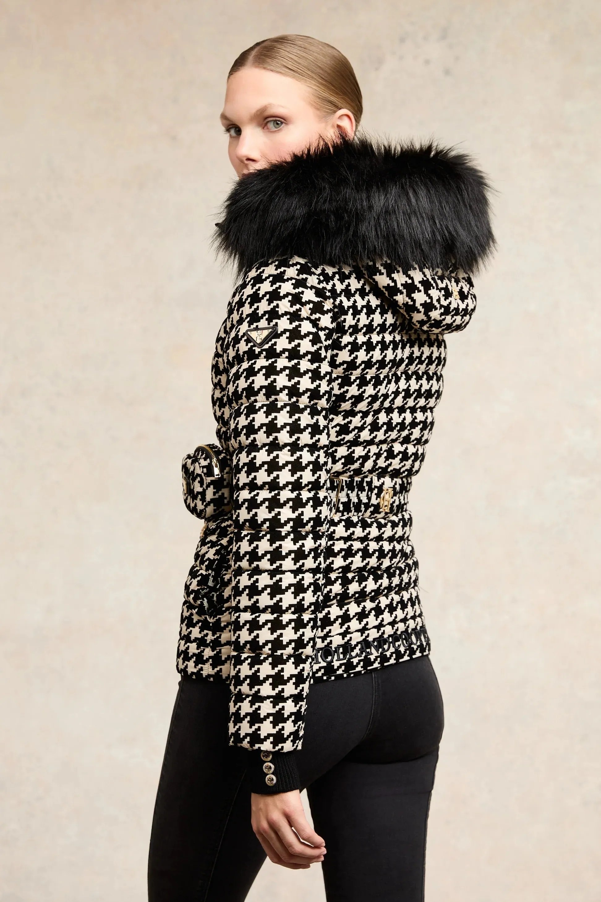 Holland Cooper Moritz Ladies Jacket in Ecru Houndstooth