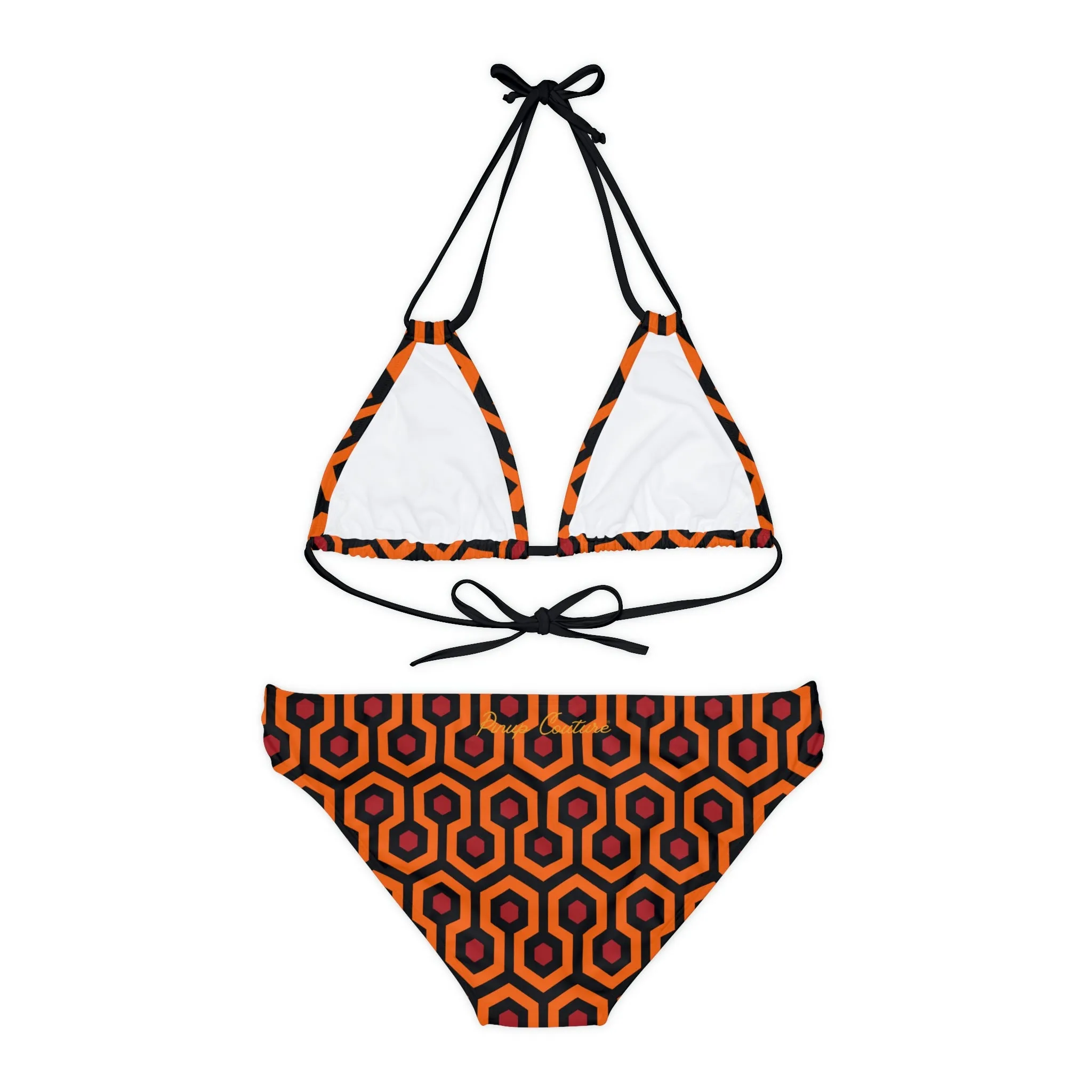 Hotel Hexagon Print Strappy Bikini Set | Pinup Couture Swim