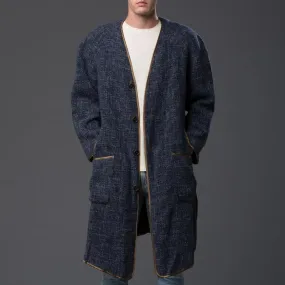 Indigo Basketweave Disco Punk Coat