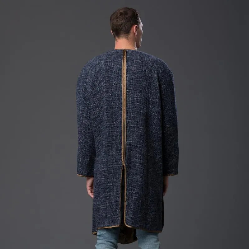 Indigo Basketweave Disco Punk Coat