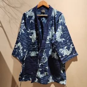 Indigo Big Koi Noragi Kimono Jacket