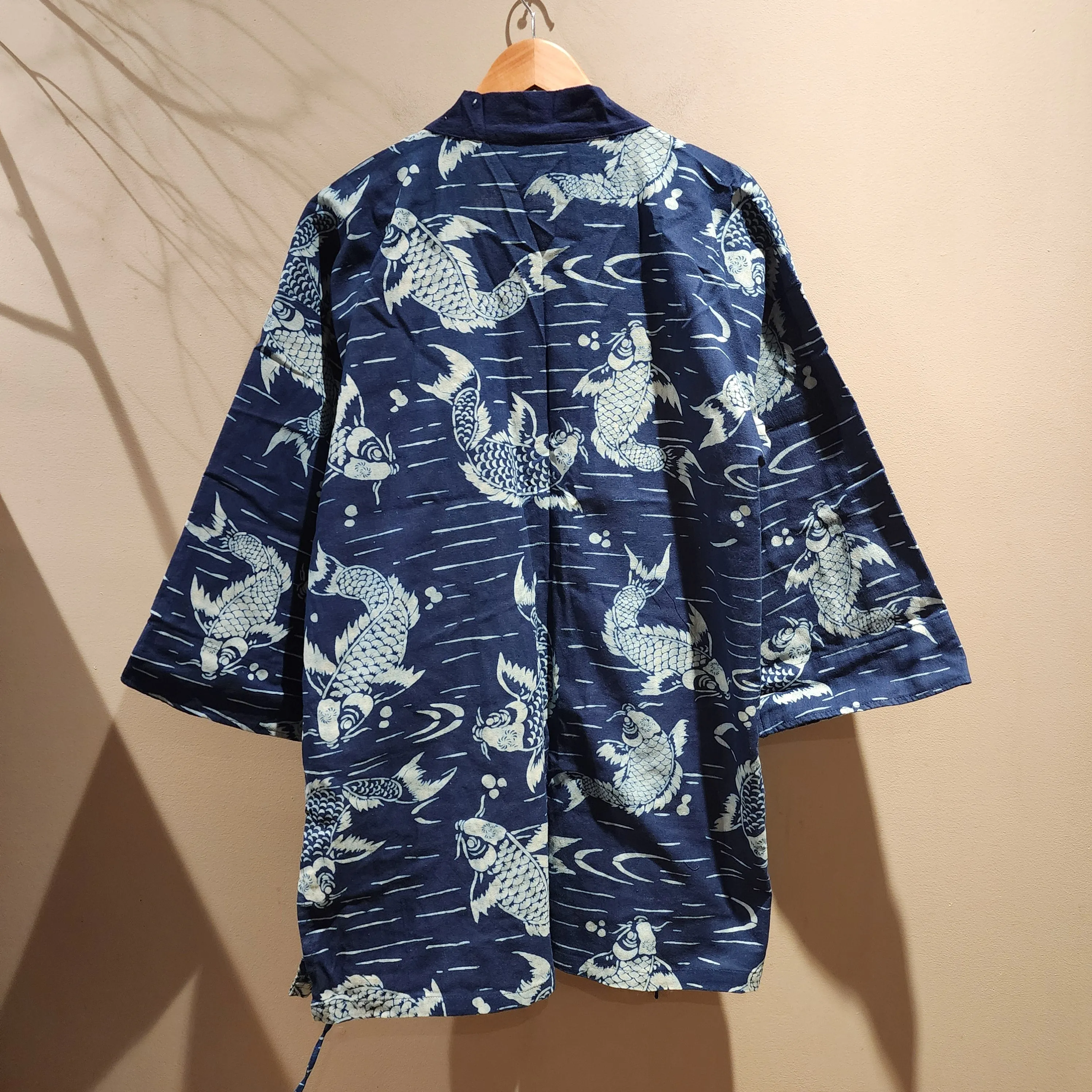 Indigo Big Koi Noragi Kimono Jacket