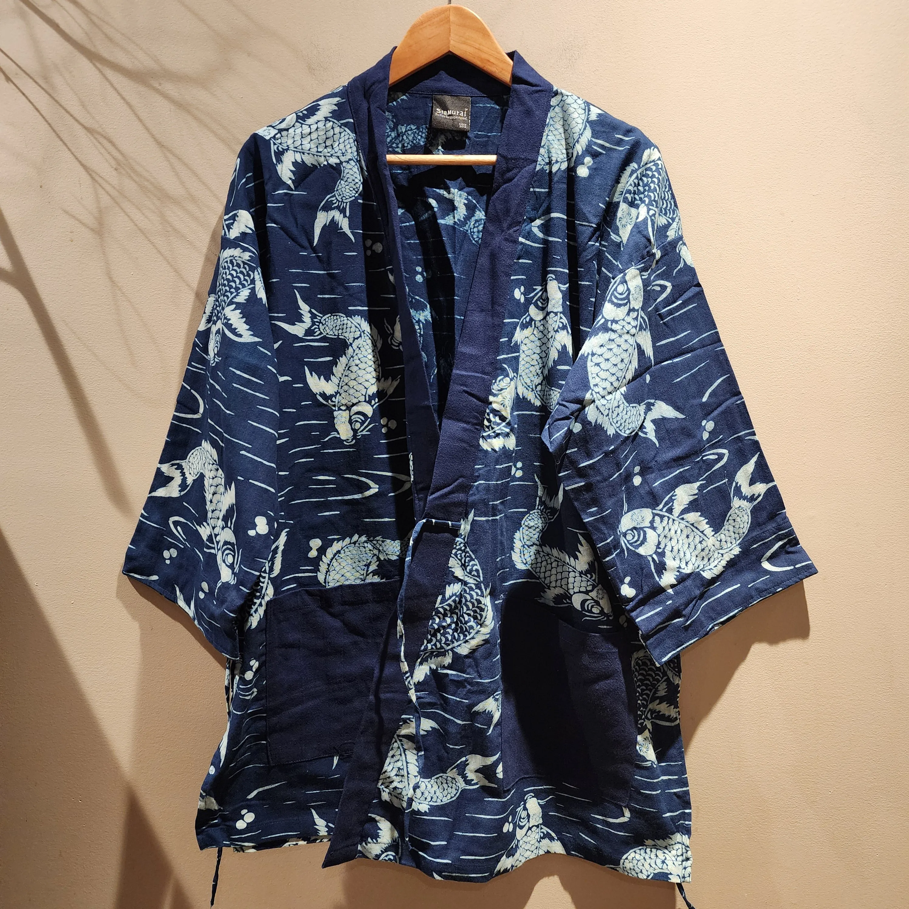 Indigo Big Koi Noragi Kimono Jacket