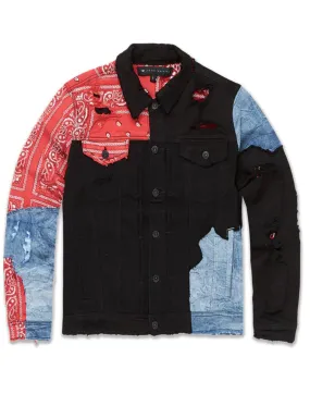 Jordan Craig - Kids   Denim Jacket - Crimson - Blue / Red/ Black